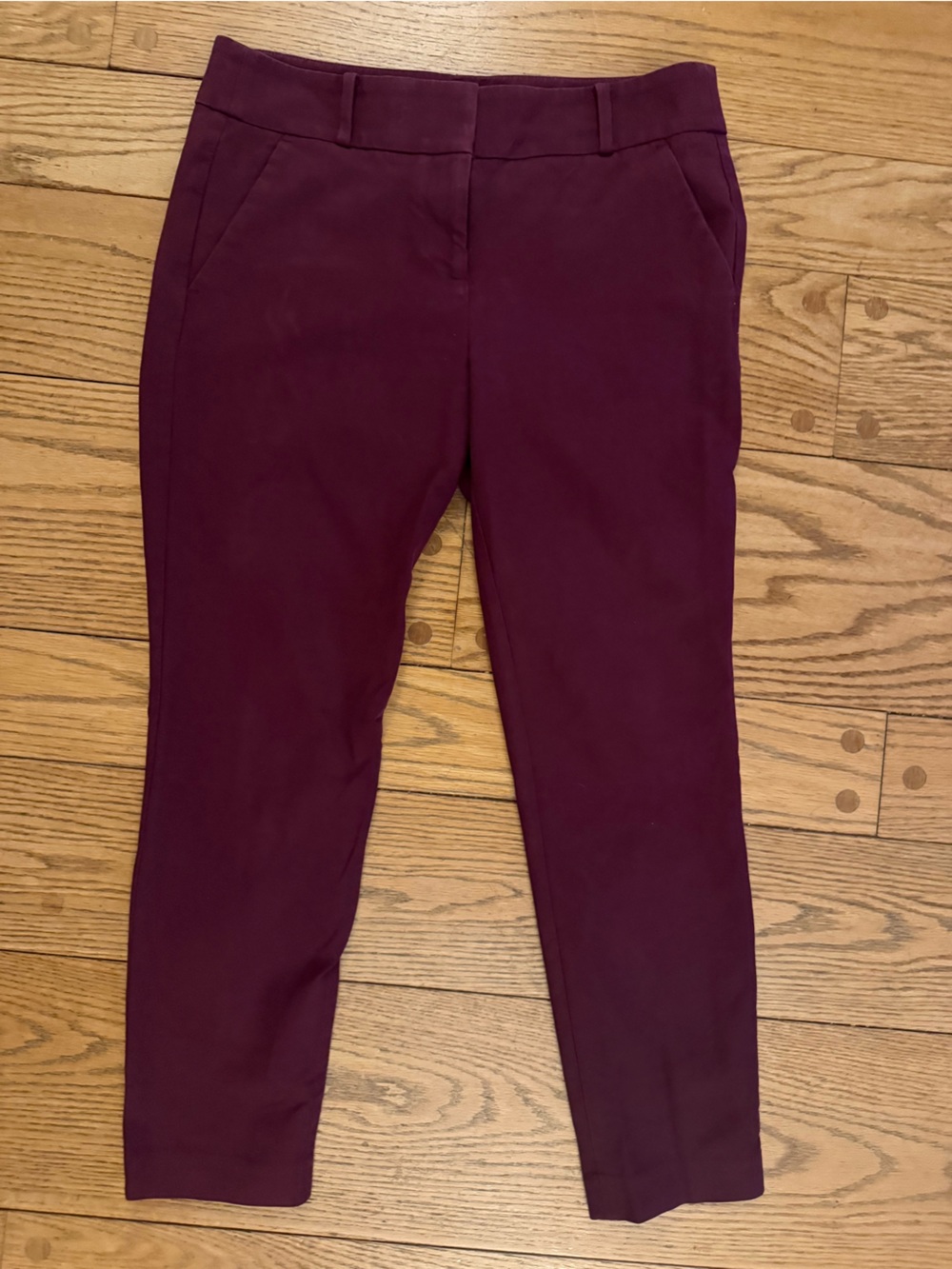 LOFT Cropped Tailored Pants in Plum